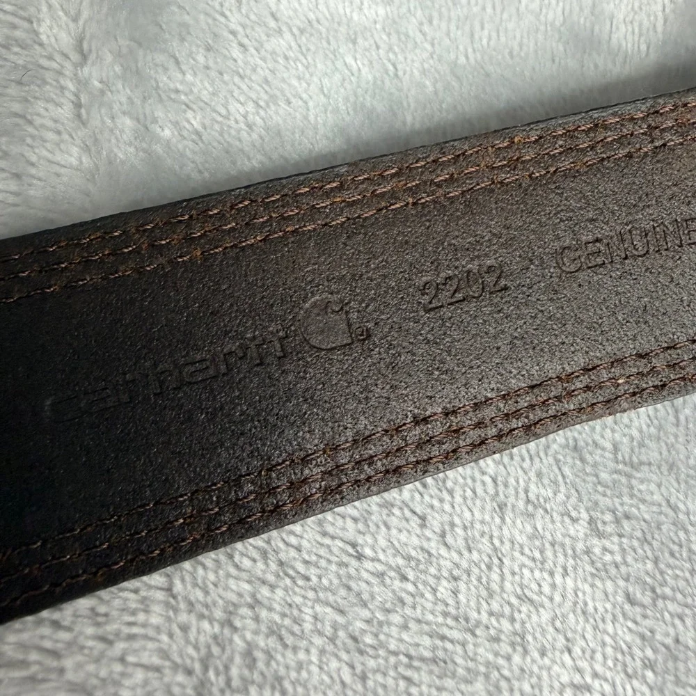 Carhartt Mens Brown Genuine Italian Leather Belt Size 40 Workwear 2202